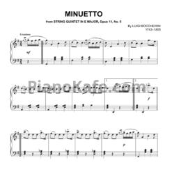 Ноты Luigi Boccherini - Менуэт (Op. 11, №5) - предпросмотр