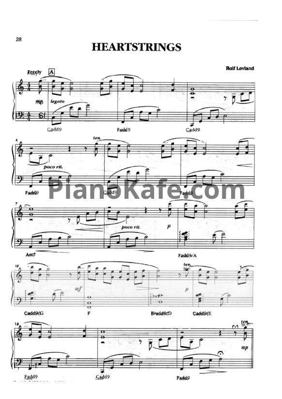 Ноты Secret Garden - Heartstrings