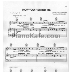 Ноты Nickelback - How you remind me - предпросмотр