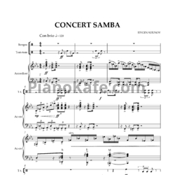 Sheets Ievgen Suiunov - Concert samba for free bass accordion bongos and tom-tom - preview