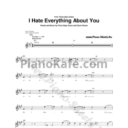 Ноты Three Days Grace - I hate everything about you - предпросмотр