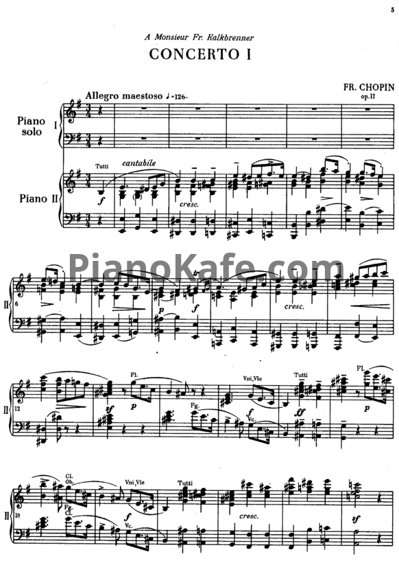 Ноты Фредерик Шопен - Концерт №1 для 2 фортепиано (Op. 11)