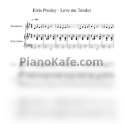 Sheets Elvis Presley - Love me tender (Переложение для блок-флейты и фортепиано) - preview