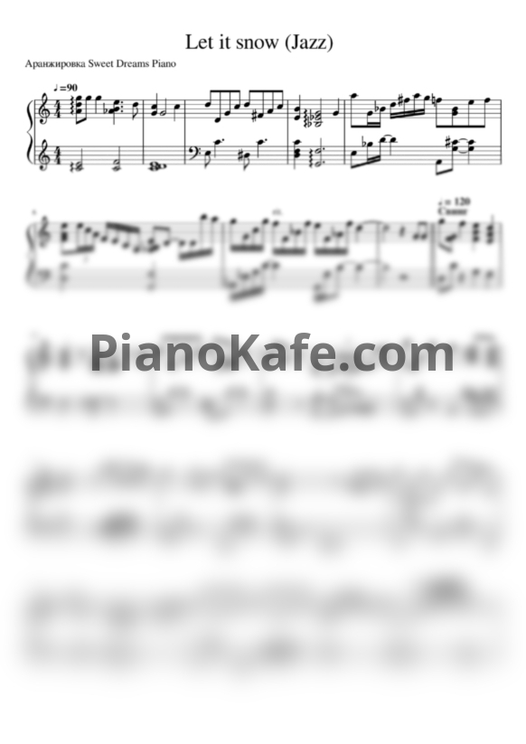 Ноты Jule Styne - Let it snow (Аранжировка Sweet Dreams Piano)