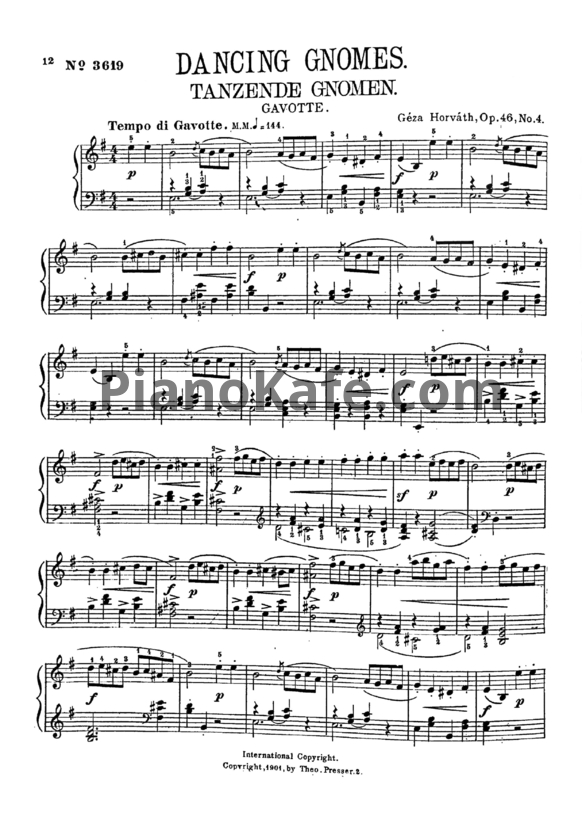 Ноты Геза Хорват - Dancing gnomes (Gavotte), Op. 46 №4
