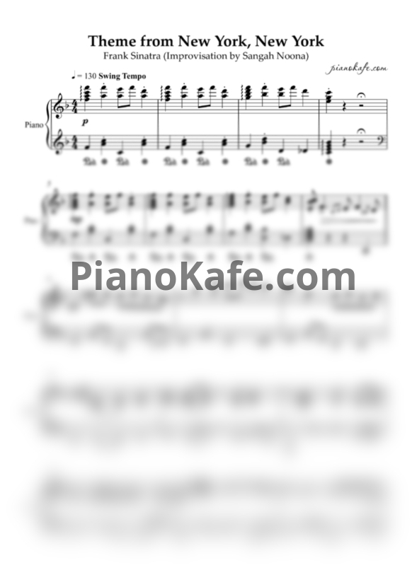 Ноты Frank Sinatra - Theme from New York, New York (Piano with Improvisation by Sangah Noona)