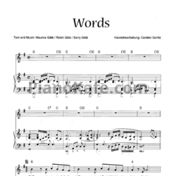 Ноты Bee Gees - Words (Tr. by Carsten Gerlit) - предпросмотр