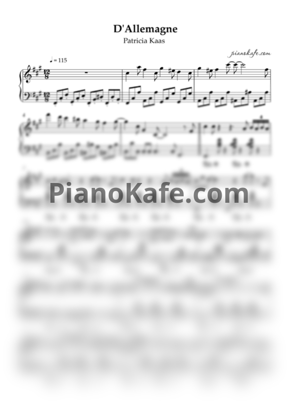 Ноты Patricia Kaas - D'allemagne