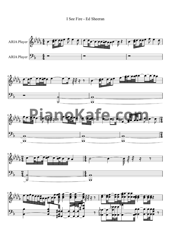 Ноты Ed Sheeran - I see fire
