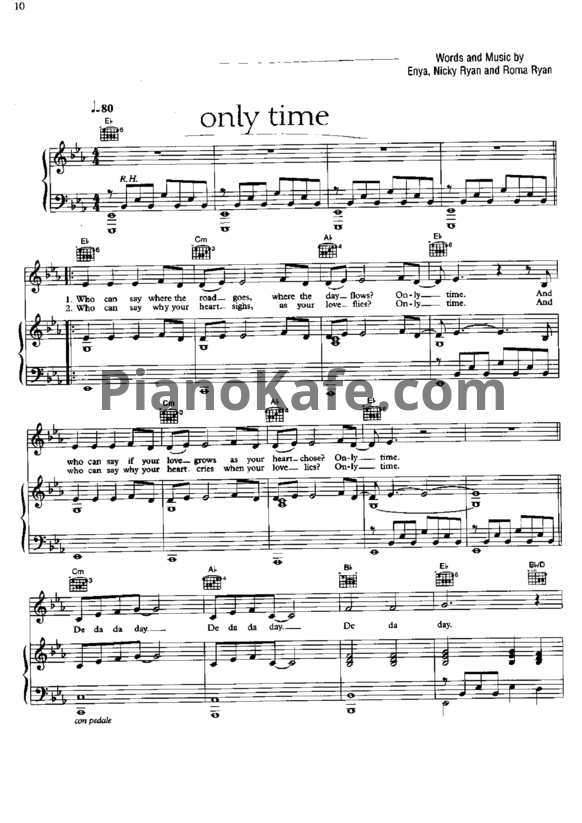 Ноты Enya - Only time