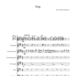 Ноты My Chemical Romance - Sing (Партитура) - предпросмотр