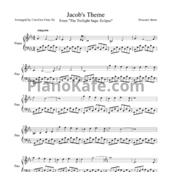 Ноты Howard Shore - Jacob's theme - предпросмотр