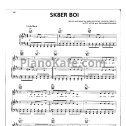 Ноты Avril Lavigne - Sk8er boi (Skater boy) - предпросмотр