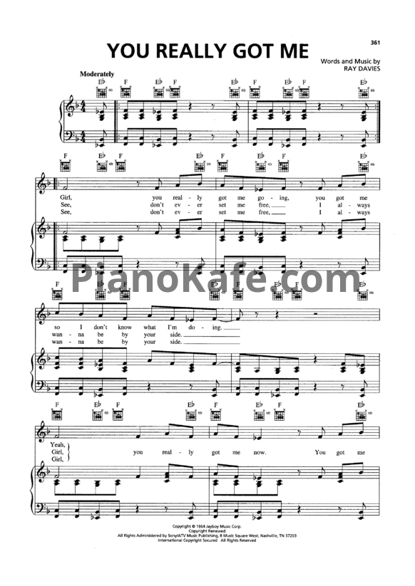 Ноты Van Halen - You really got me