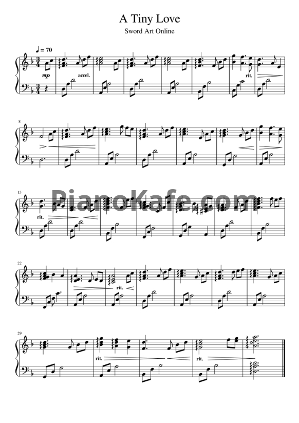Ноты Yuki Kajiura - A tiny love