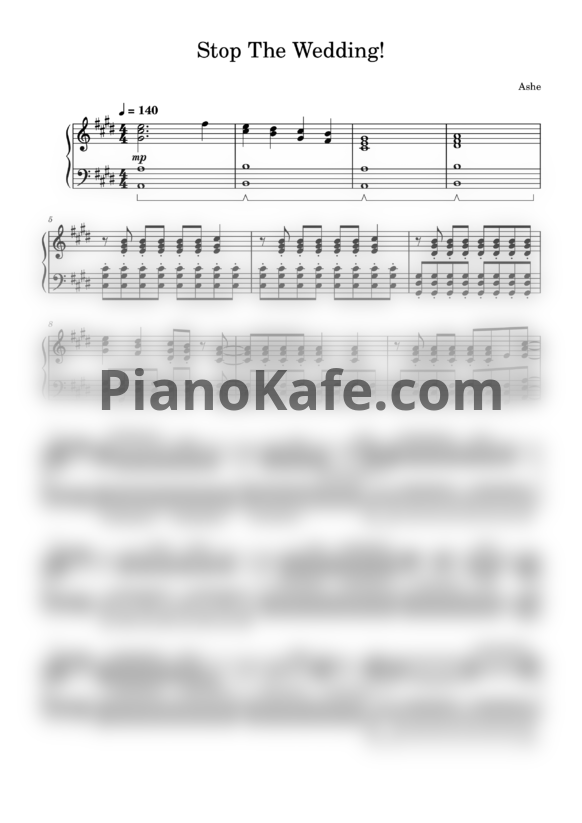 Ноты Ashe - Stop The Wedding! (Piano cover)