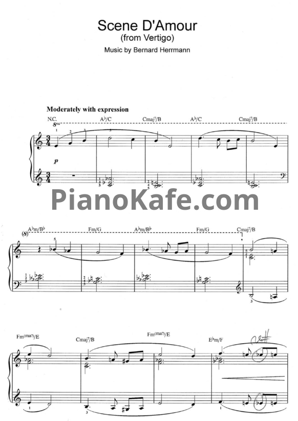 Ноты Bernard Herrmann - Scene D'armour