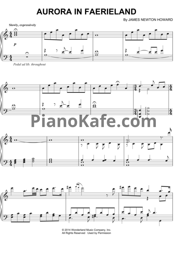 Ноты James Newton Howard - Aurora in Faerieland