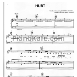 Ноты Christina Aguilera - Hurt - предпросмотр
