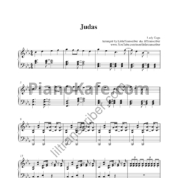Ноты Lady Gaga - Judas (Arranged by LittleTranscriber) - предпросмотр