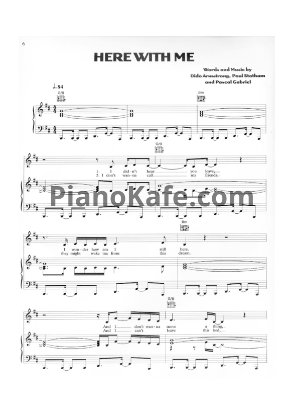 Ноты Dido - Here with me