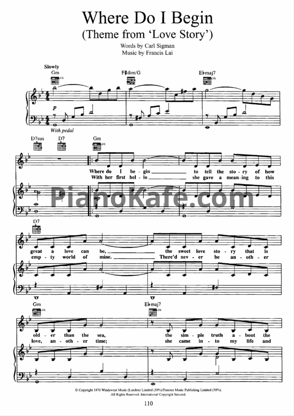 Ноты Francis Lai - Where do i begin (Love theme)
