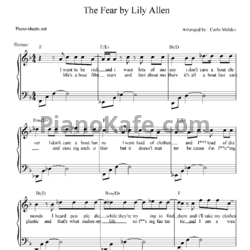 Ноты Lily Allen - The fear - предпросмотр