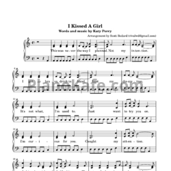 Ноты Katy Perry - I kissed a girl (Piano cover) - предпросмотр