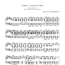 Ноты Coldplay - A sky full of stars (Adrian Lee Cover) - предпросмотр