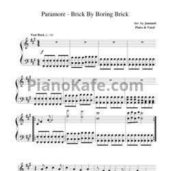 Ноты Paramore - Brick by boring brick (Arr. by Jonnanh) - предпросмотр
