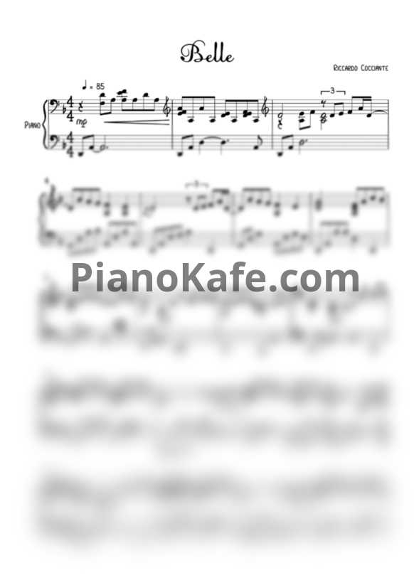 Ноты Riccardo Cocciante - Belle (Bruce Parker version)
