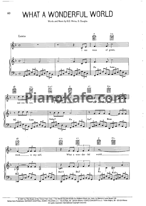 Ноты Louis Armstrong - What a wonderful world