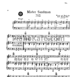 Ноты The Chordettes - Mr. Sandman - предпросмотр