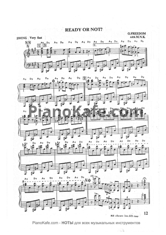 Ноты O. Freedom - Ready for not? (Arr. M.N.K)