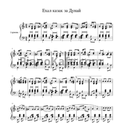 Ноты Виктор Денисов - Ехал казак за Дунай (Обработка для гармони) - предпросмотр