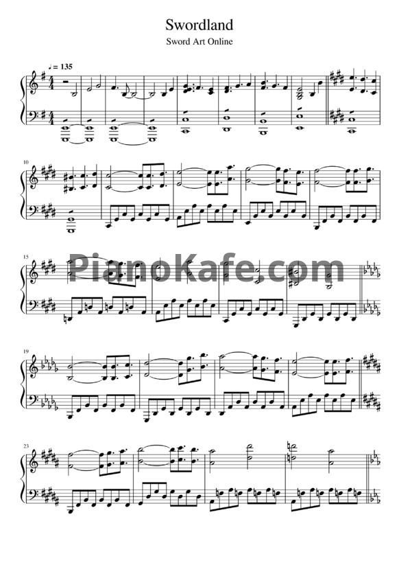 Ноты Yuki Kajiura - Swordland