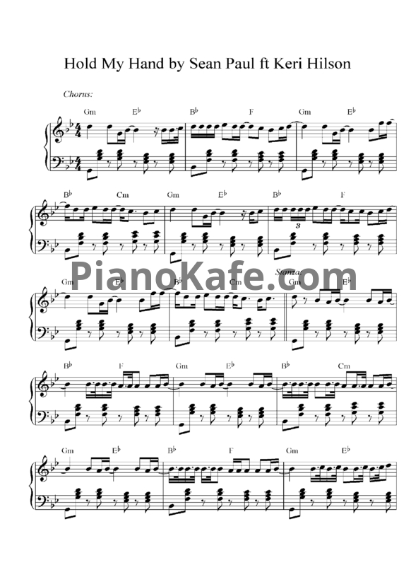 Ноты Sean Paul feat. Keri Hilson - Hold my hand