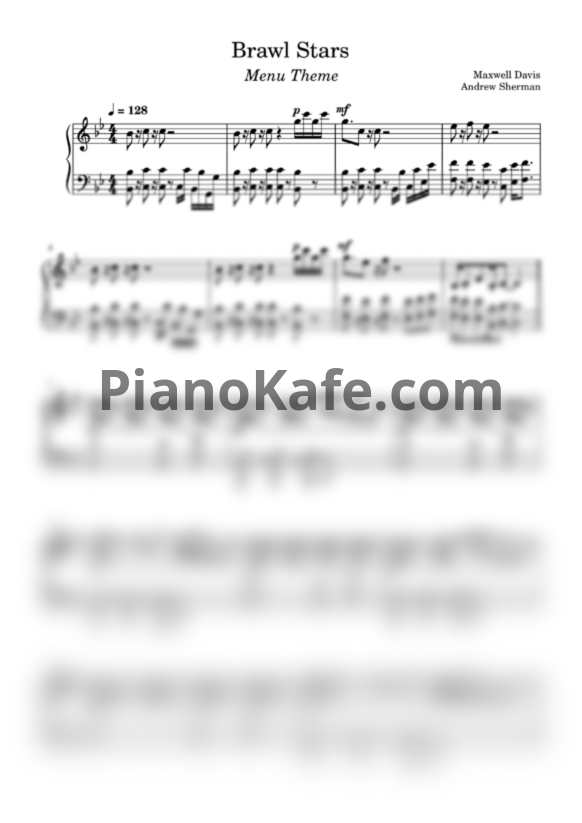 Ноты Maxwell Davis, Andrew Sherman - Brawl Stars (Original menu theme)