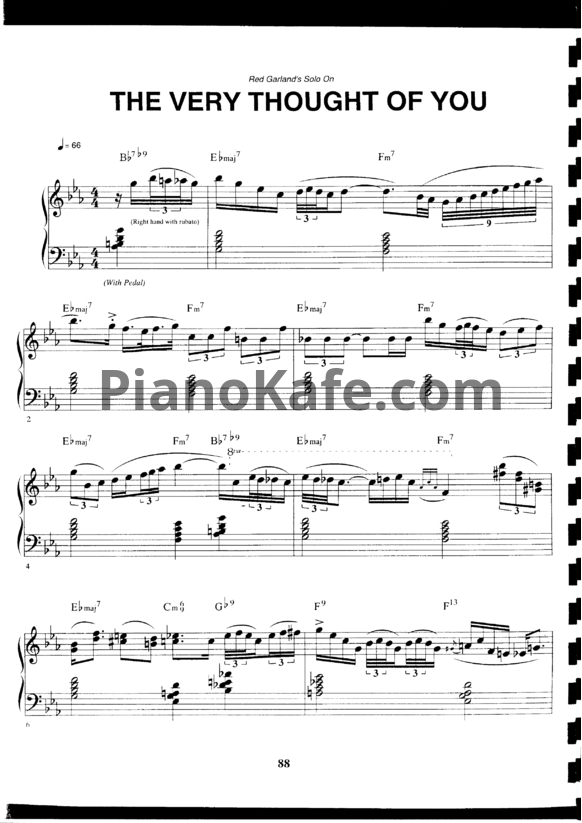 Ноты Red Garland - The very thought of you (Piano solo)