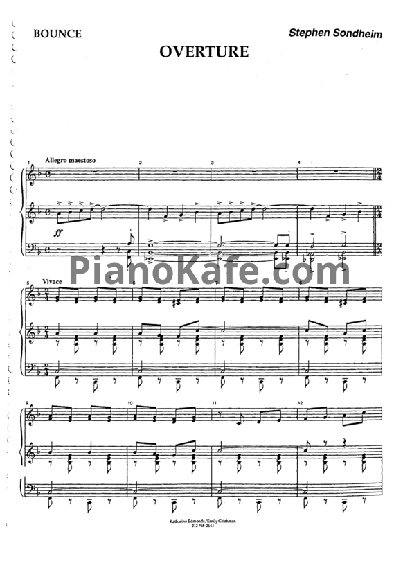 Ноты Stephen Sondheim - Bounce (Книга нот)