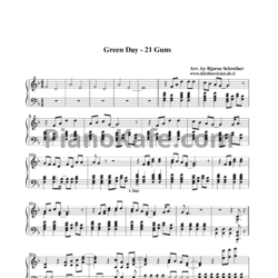 Ноты Green Day - 21 guns - предпросмотр