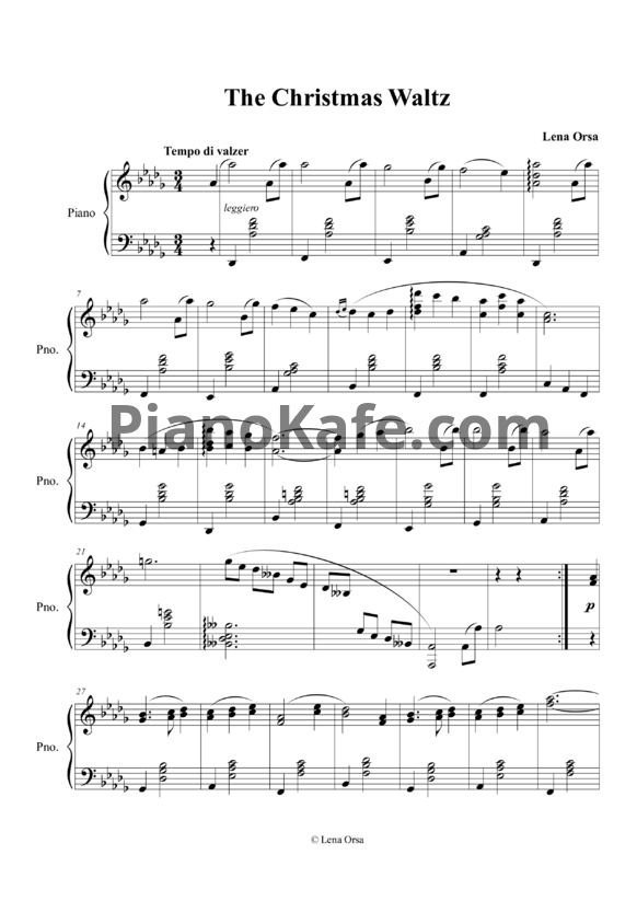 Ноты Лена Орса - Новогодний вальс (Christmas Waltz)