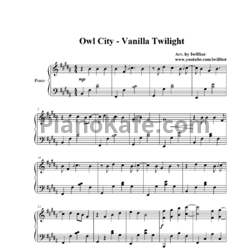 Ноты Owl City - Vanillia Twilight - предпросмотр