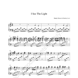 Ноты Mandy Moore & Zachary Levi - I see the light (Piano solo) - предпросмотр