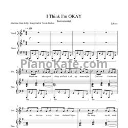 Ноты Machine Gun Kelly, YUNGBLUD, Travis Barker - I think I'm OKAY - предпросмотр