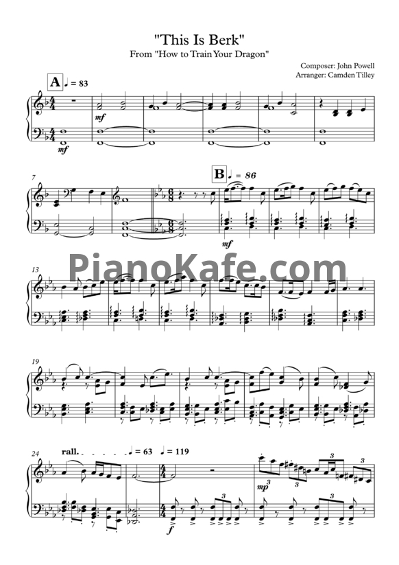 Ноты John Powell - This is Berk