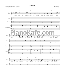 Ноты The Pierces - Secret - предпросмотр