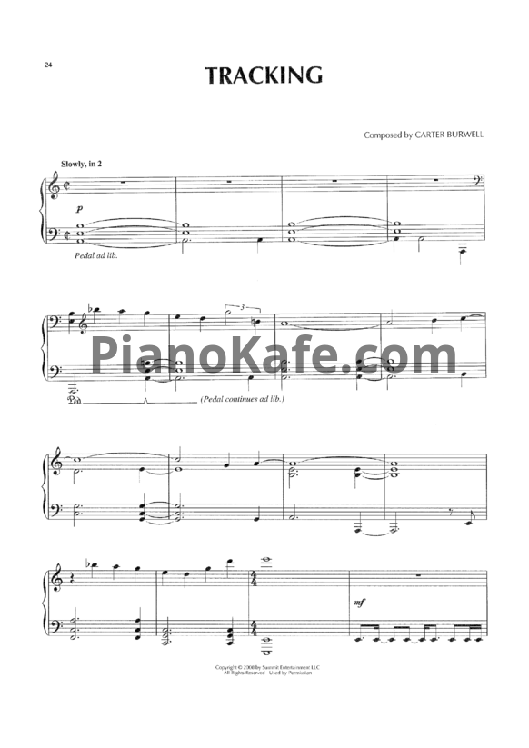 Ноты Carter Burwell - Tracking