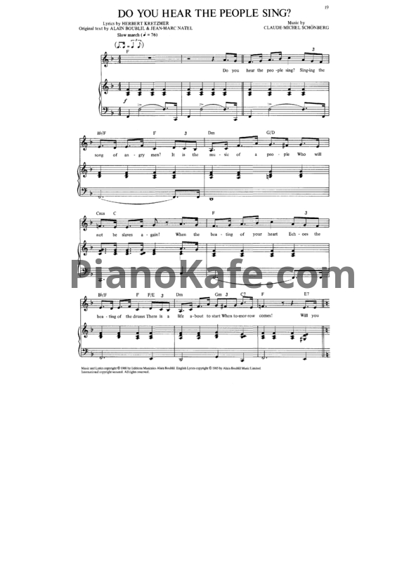 Ноты Claude-Michel Schonberg - Do you hear the people sing