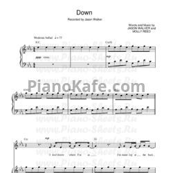 Ноты Jason Walker - Down - предпросмотр